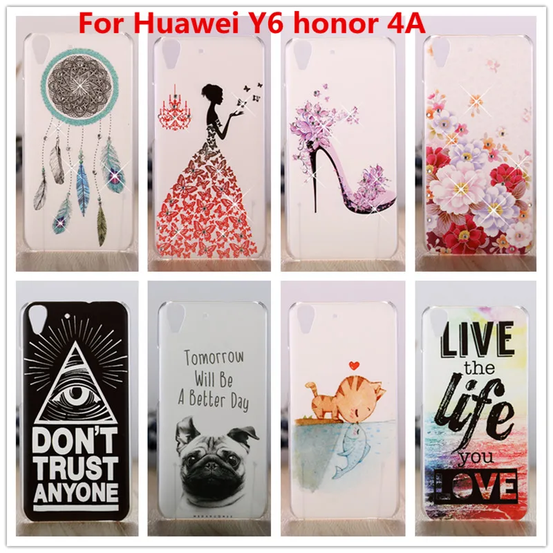 Чехол для Huawei Y6 honor 4A 3D Жесткий пластиковый с кристаллами и бриллиантами Honor чехлы