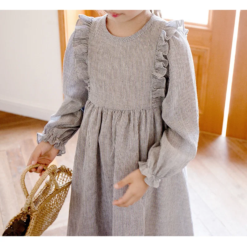 Spring Dresses For Girls New 2022 Maxi Long Teen Children's Autumn Teenager Dress Clothing Full Sleeve Fashion With Sashes | Детская