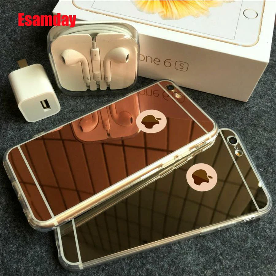 Esamday Роскошные зеркальные гальванические мягкие ТПУ чехлы для X XS MAX XR 7 8 6 6S Plus