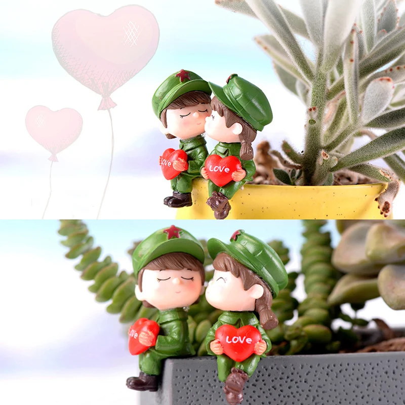 BAIUFOR пара миниатюрных солдат девочка и мальчик милый любовник брелок Фигурка