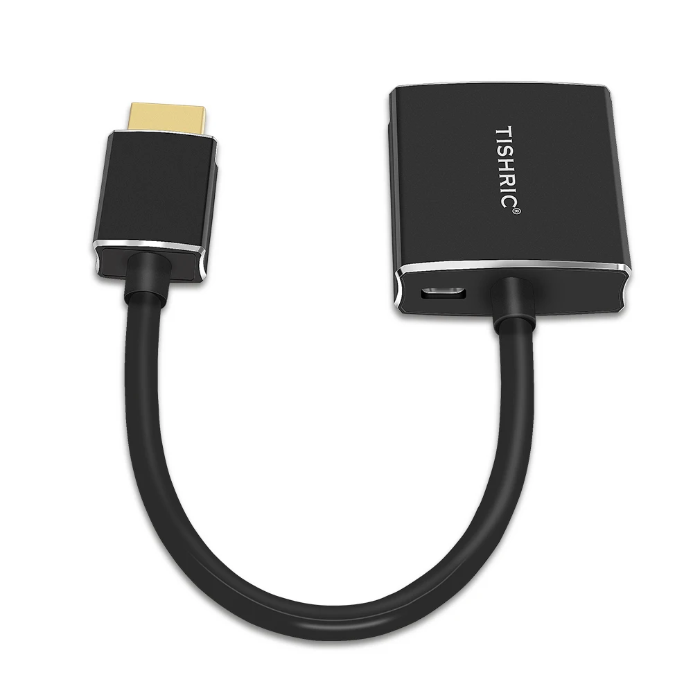 Кабель TISHRIC HDMI VGA с цифровым и аналоговым преобразователем адаптер 1080P для