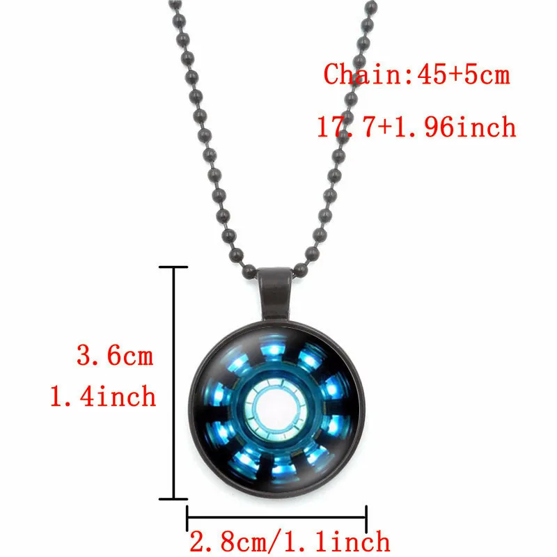 Железный человек дуговой реактор ожерелья и кулоны искусство Стекло Круглый