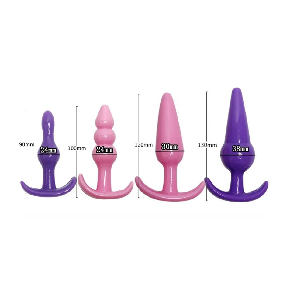 4pcs Purple Silicone Anal Sex Toys Beads Butt Plugs Ball G-spot Female Masturbation Adult Products For Women |