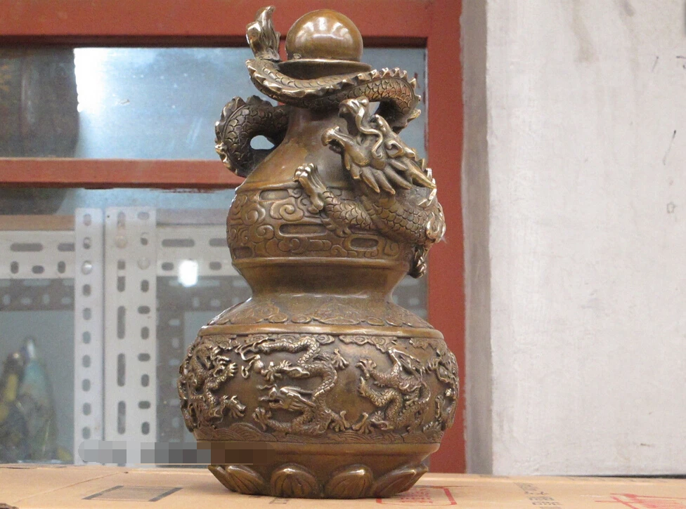 13 авиапочту Китая (China винтажный Бронзовый фэншуй много гораздо Дракон