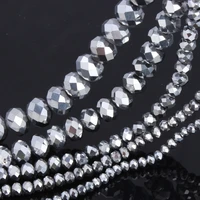olingart 3468m round beads rondelle austria faceted multicolored crystal silver color beads loose bead diy jewelry making