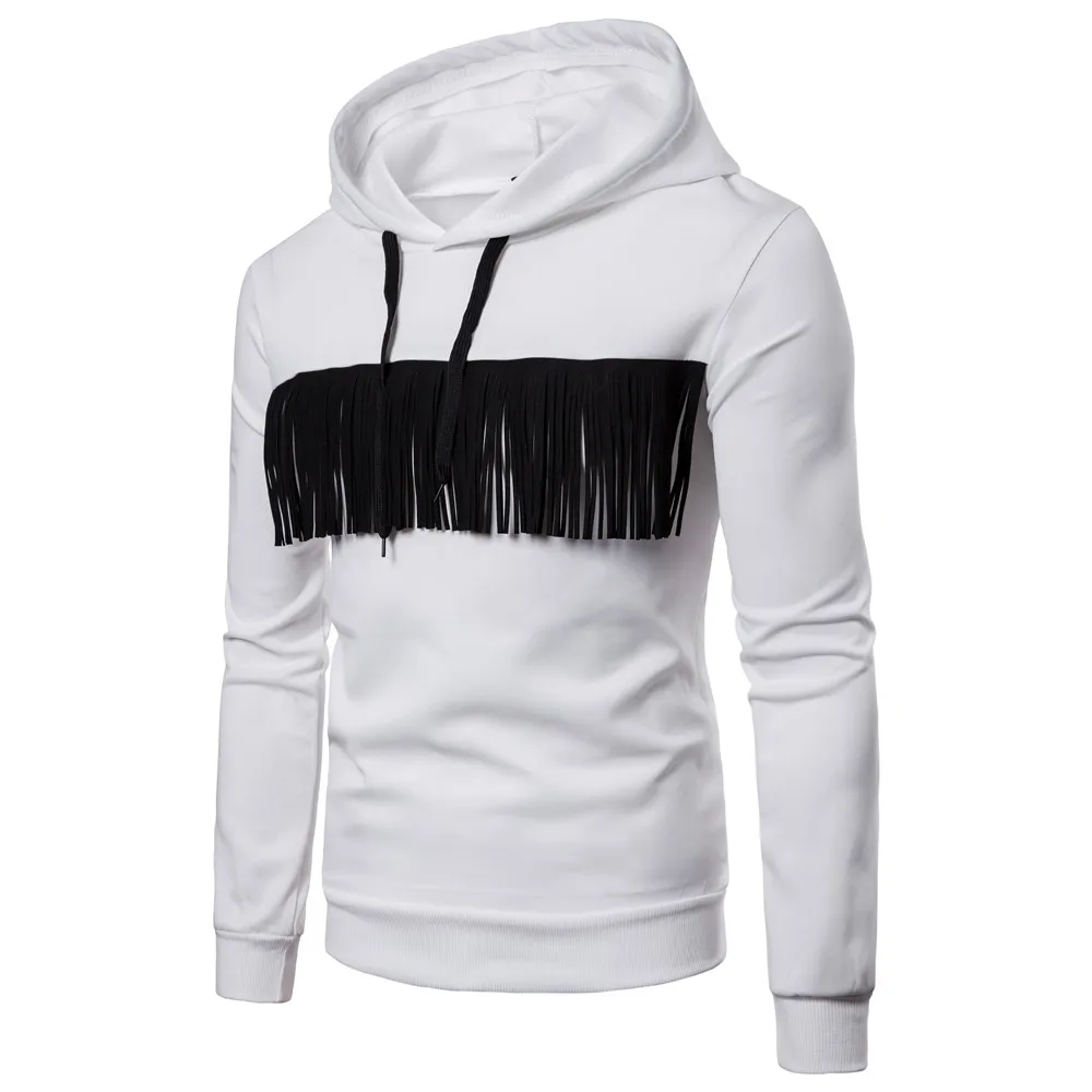 Hot Sales 2018 Autumn Men Hoodie Sweatshirt Men's Slim Hoodies Sling Decoration Color Matching Fashion | Мужская одежда