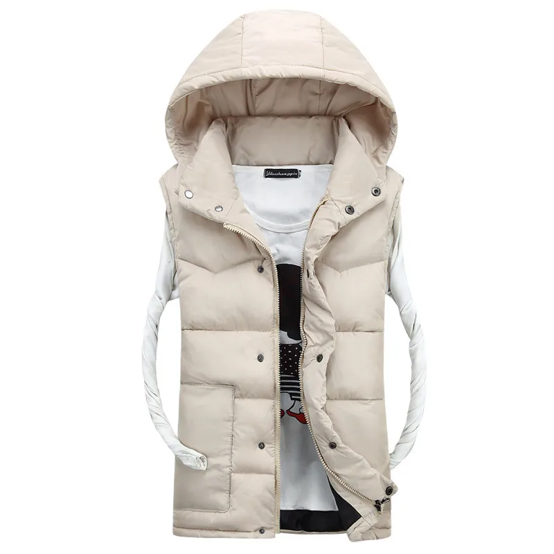 2017 жилет Зимняя мужская куртка без рукавов модные повседневные пальто мужские с