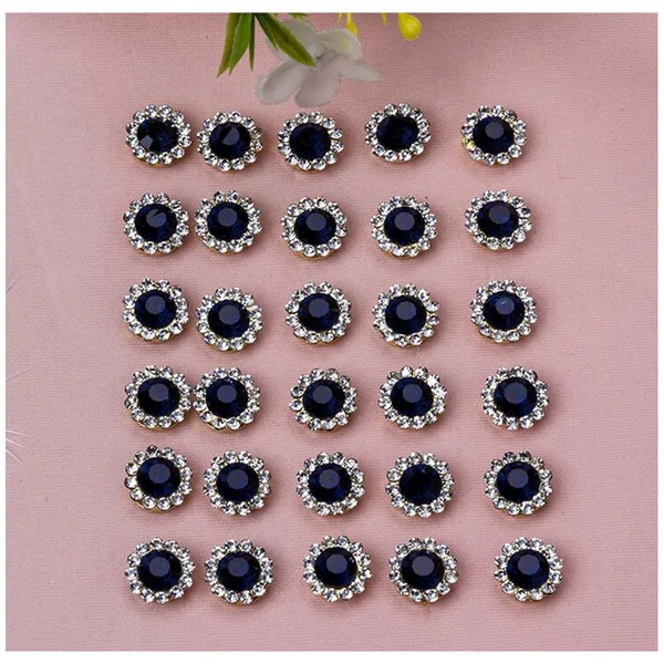 Rhodium Black Круглые полимерные стразы стекло камень коготь Кристалл Пряжка кабошон база для DIY ремесло украшение для альбома - Цвет: Rhodium Black