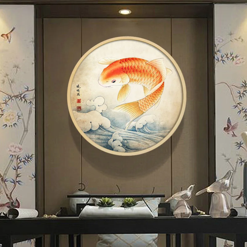 Алмазная живопись сделай сам с полным покрытием круглая вышивка карпом