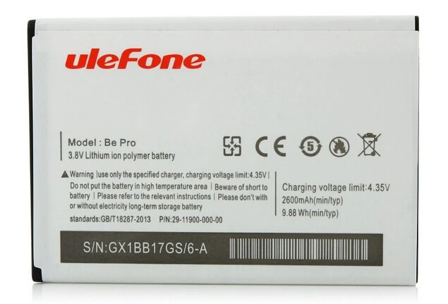 Оригинальный Ulefone аккумулятор для телефона 2600 мАч 3 7 в uleFone Be Pro/be pro 2 MTK6732 5 дюймов