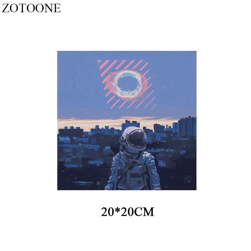 ZOTOONE железная переводная нашивка с космонавтом аппликация теплопередача виниловые космические пластыри наклейки полоски на одежде термопресс