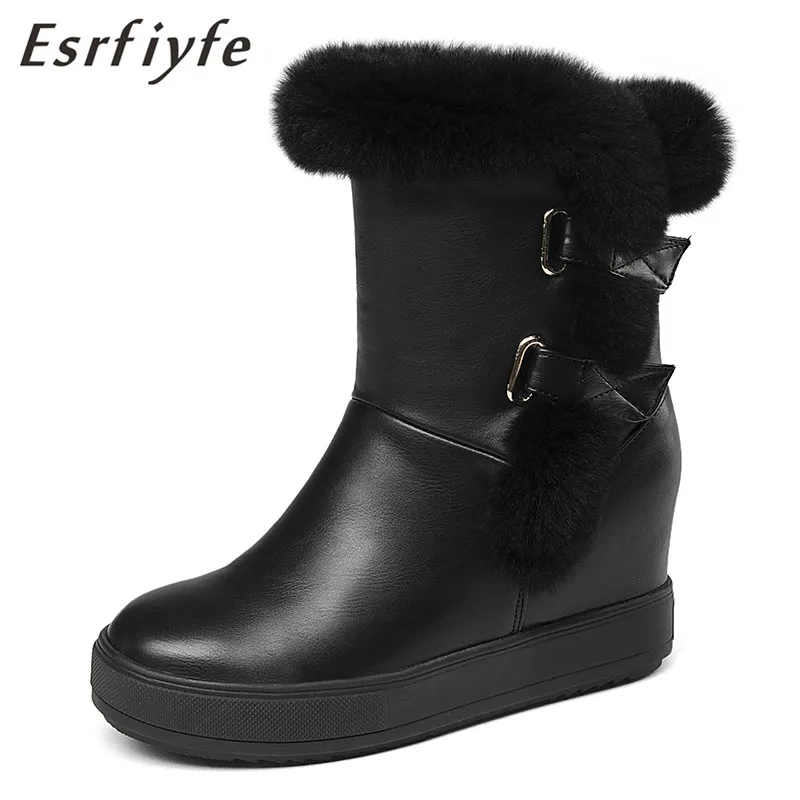 ESRFIYFE/Новинка 2019 года женские ботинки зимняя обувь зимние с стелькой