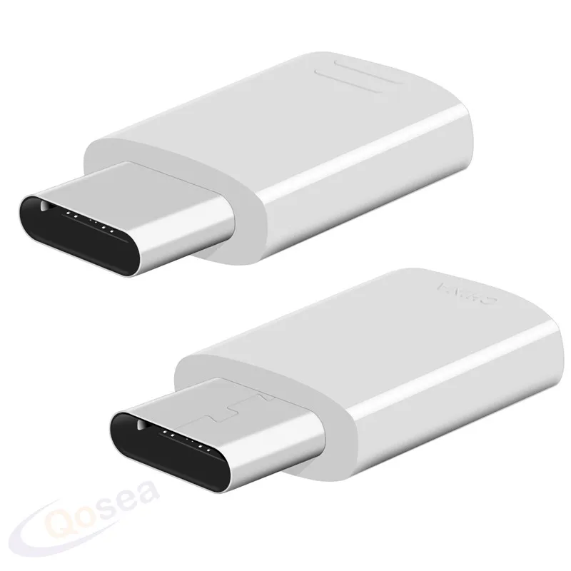Qosea 2 упак. Тип C Quick Charge преобразует адаптер Вход Micro USB конвертер быстрого для