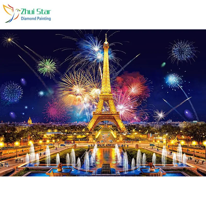 

Zhui star 5d diy Diamond embroidery Eiffel Tower diamond painting Cross Stitch full square drill Rhinestone mosaic home adorn