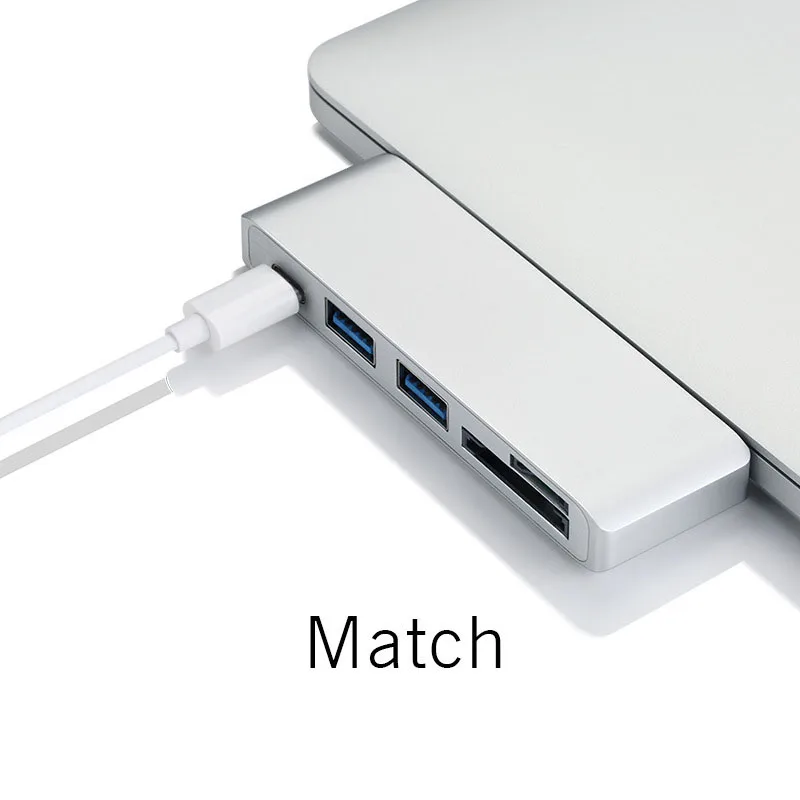 Vbnm 5 в 1 USB-C адаптер с 2 USB 3.0 Порты SD и памяти MicroSD Reader Тип-C usb концентратор зарядки