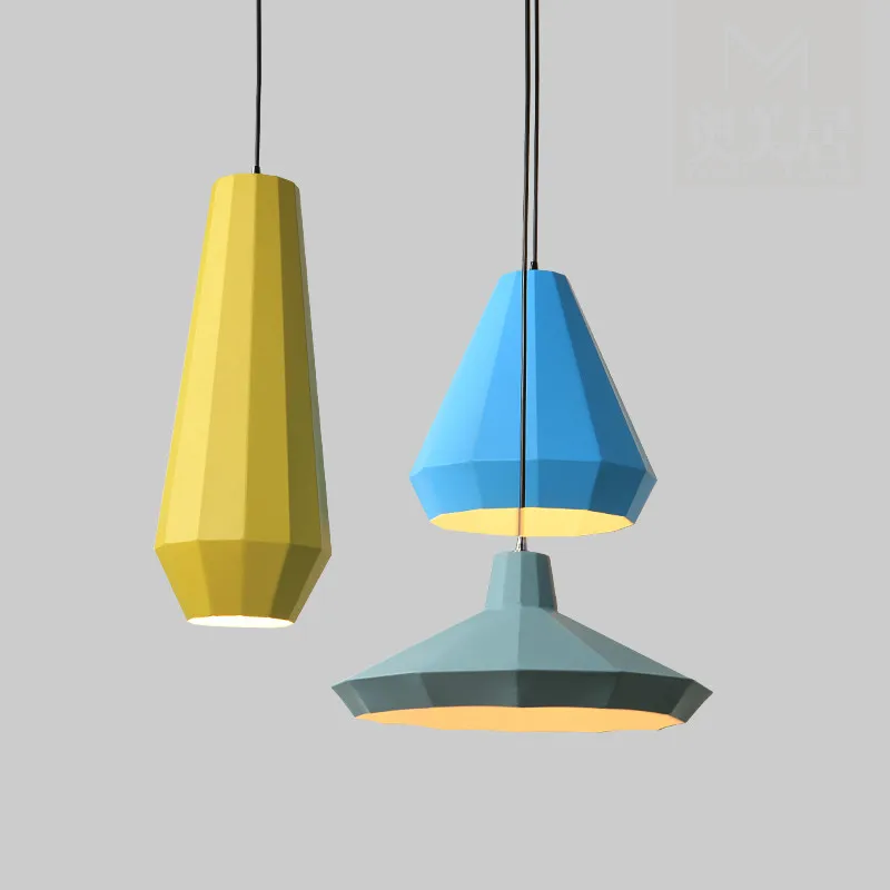 

Modern Metal 1/3 Heads Pendant Light Dining Room Living Room Restaurant Bar Macaron Iron Drop Lamp 1014