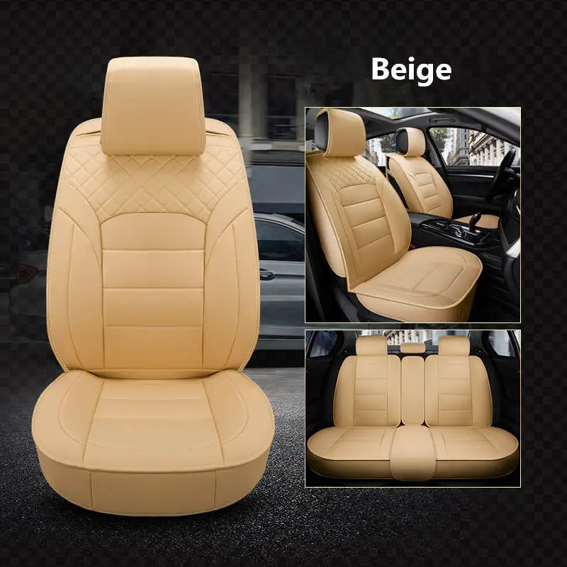 Beige standard Новинка, чехлы для сидений автомобиля, четыре сезона, все, Зима, Лето, подушка, подушка, автомобиль, окруженный сидением, полный кожаный чехол для сидения - Название цвета: Beige standard