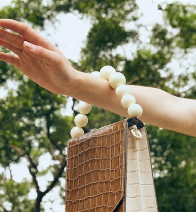 Wooden Beads Shoulder Strap For Handbag Handmade Super-Large Wooden Beads Lady Purse Belts Detachable Bag Shoulder Strap Female