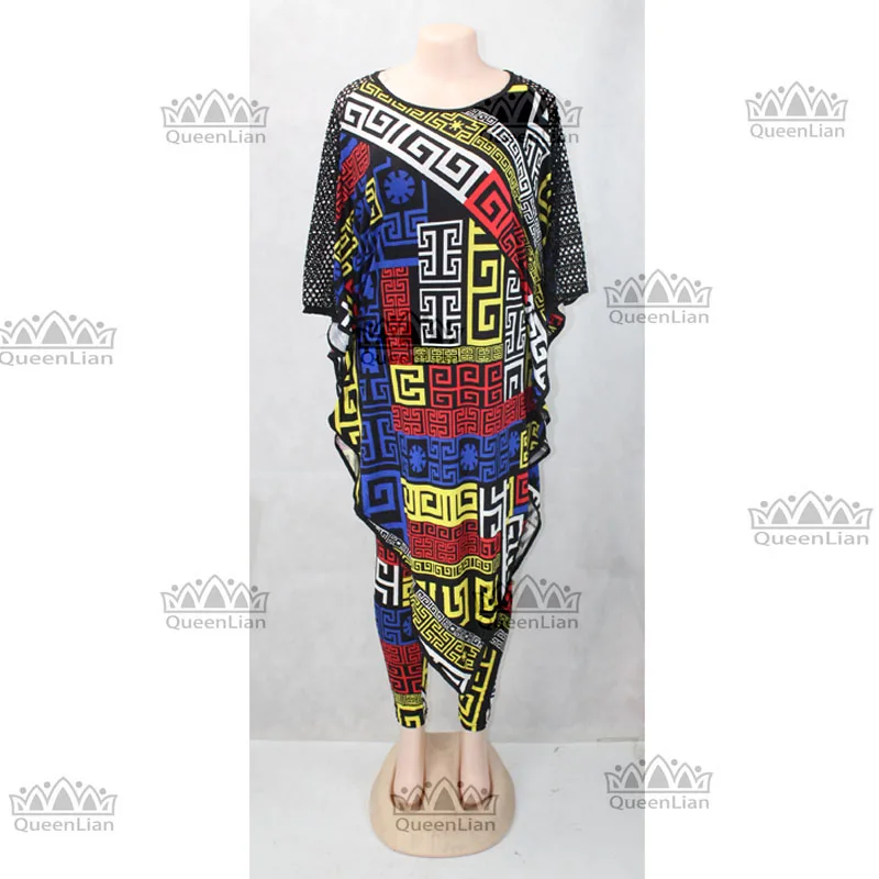 2017 new african print elastic bazin baggy pants rock style dashiki famous versae (t-shirt and trousers)for lady | Тематическая