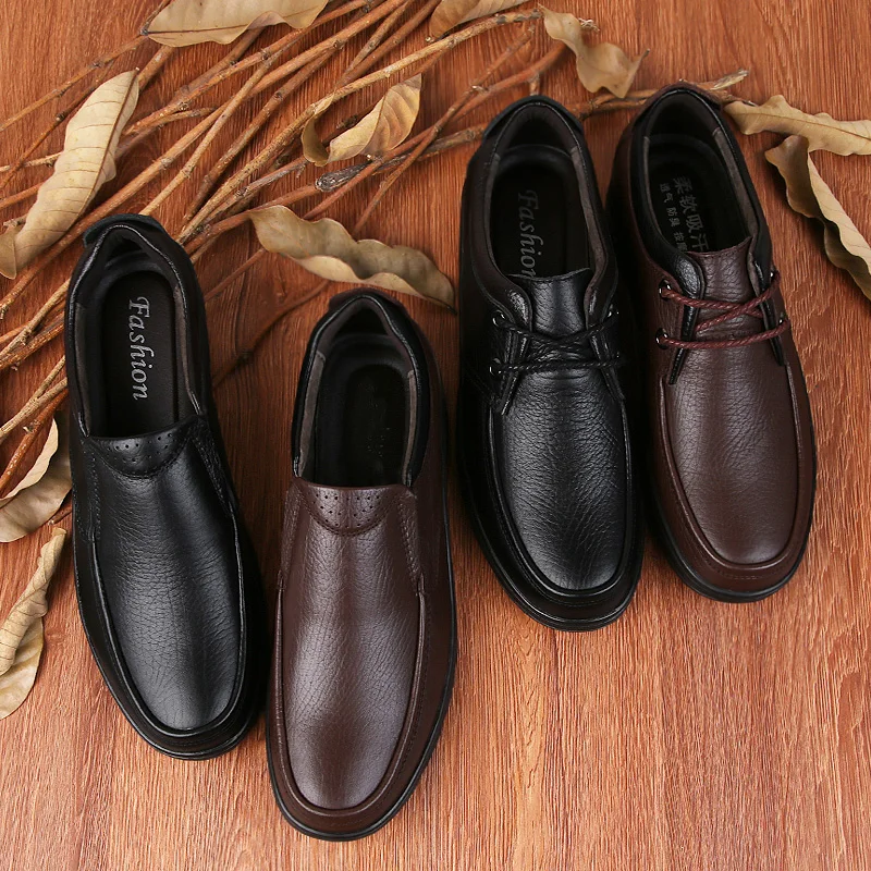 Мужские модельные туфли удобные офисные мужские оксфорды с круглым носком