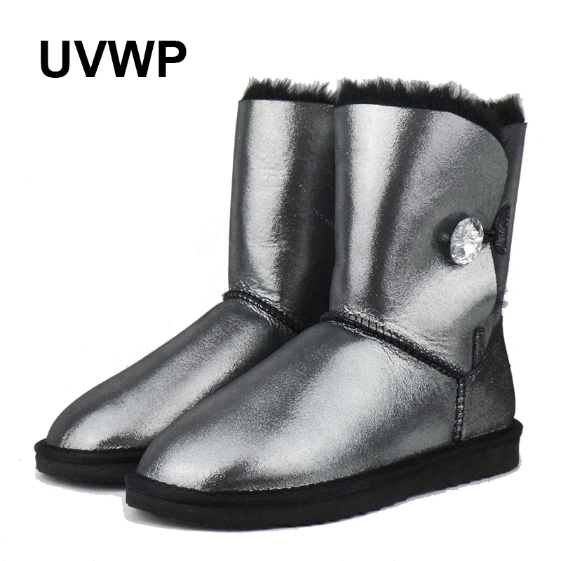 UVWP/модные зимние ботинки из натуральной овчины на натуральном меху женские