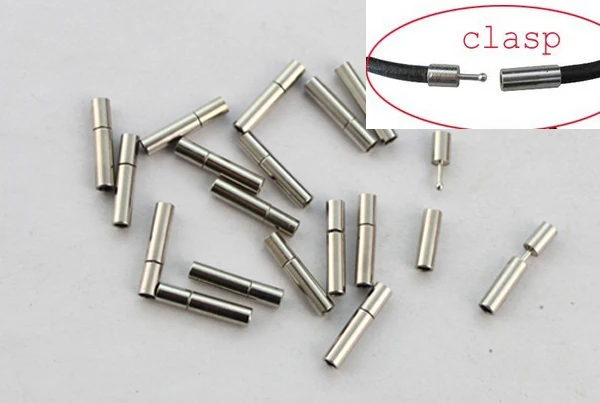 30 комплектов застежек для кожаного шнура серебристого цвета 2 мм #22757|end clasp|cord endcord