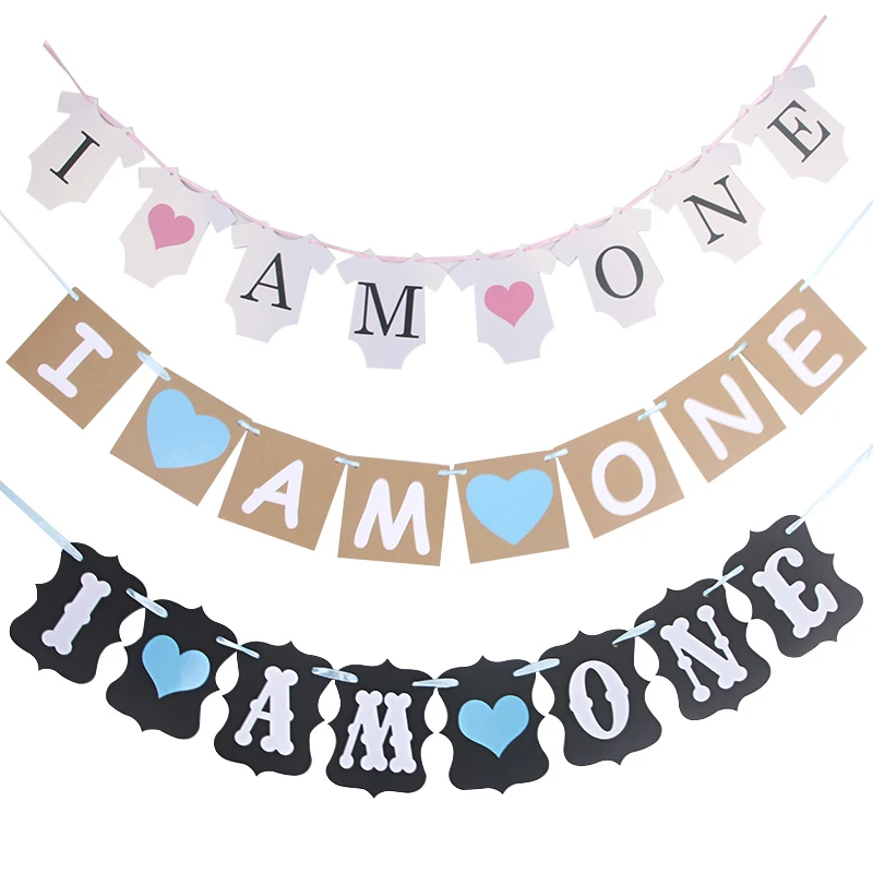 3 м баннер &quotI Am One&quot для маленьких мальчиков и девочек 1st День рождения украшения
