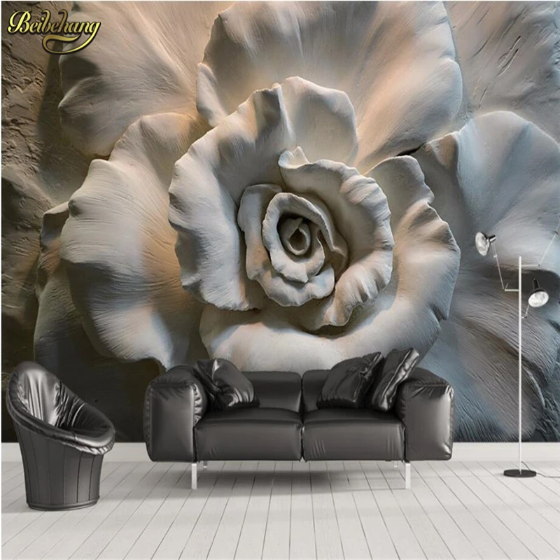 

beibehang Embossed roses Custom Mural wallpaper for walls 3 d Landscape Fresco Living Room bedroom Restaurant 3d wall murals