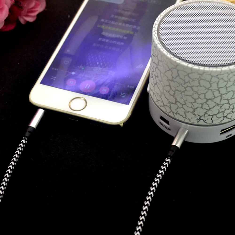 1 м нейлон Aux кабель 3 5 мм до ММ мужчинами Авто Аудио Plug Gold шнур для Iphone 7 Xiaomi huawei