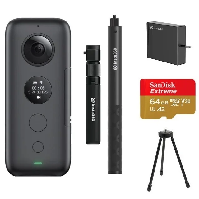 Bundle 6 Insta360 ONE X Экшн-камера VR 360 панорамная камера для IPhone и Android 5,7 K видео с батареей 128G невидимая селфи-палка - Цветной: Bundle 6