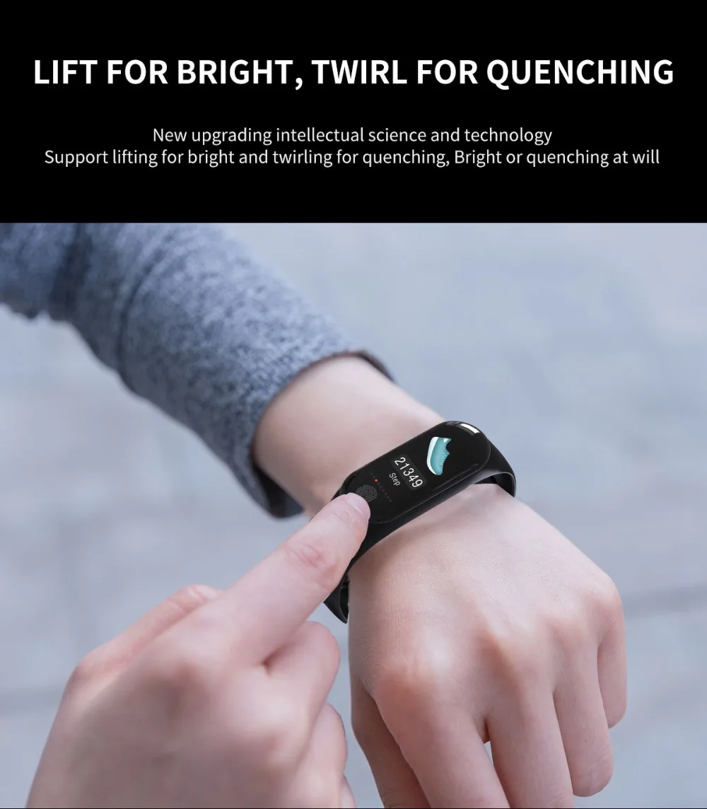 Smart BT4 Fitness Wristband M3Plus Heart Rate Blood Pressure Calories Distance Monitor Bracelet WhatsApp SMS Call Reminder | Электроника