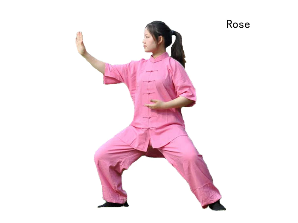 Льняная одежда Taichi унисекс с коротким рукавом для мужчин и женщин костюмы в виде