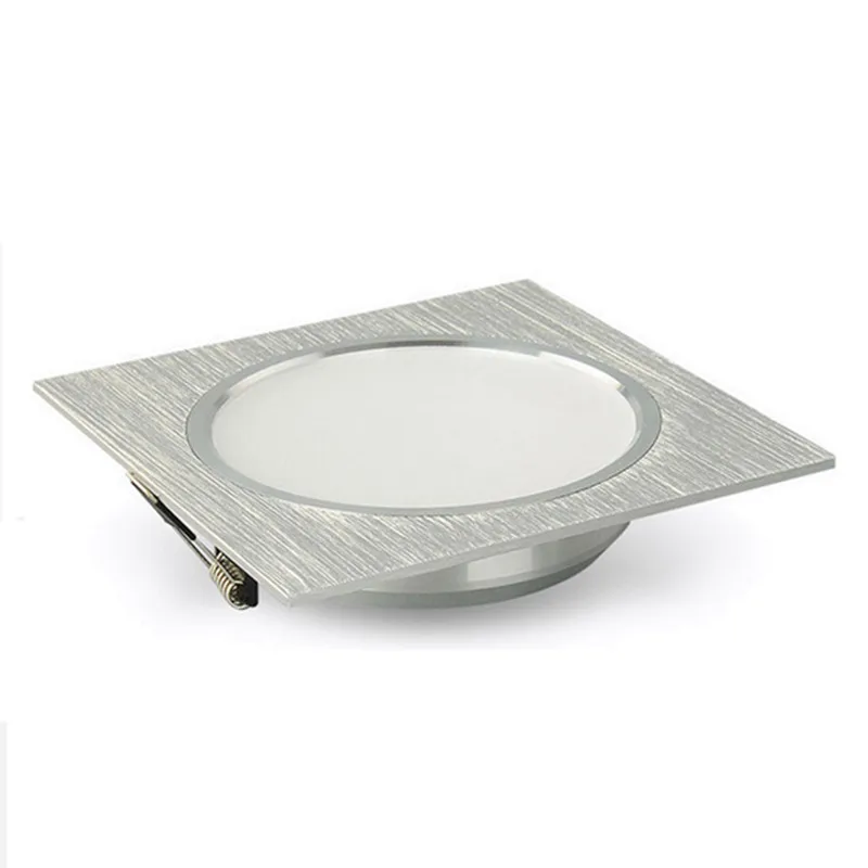 Downlights LED 5W 10W, regulable, 230V, cepillo cuadrado, lámpara de techo LED plateada, de 15W para cocina luz descendente/hogar/iluminación interior de oficina