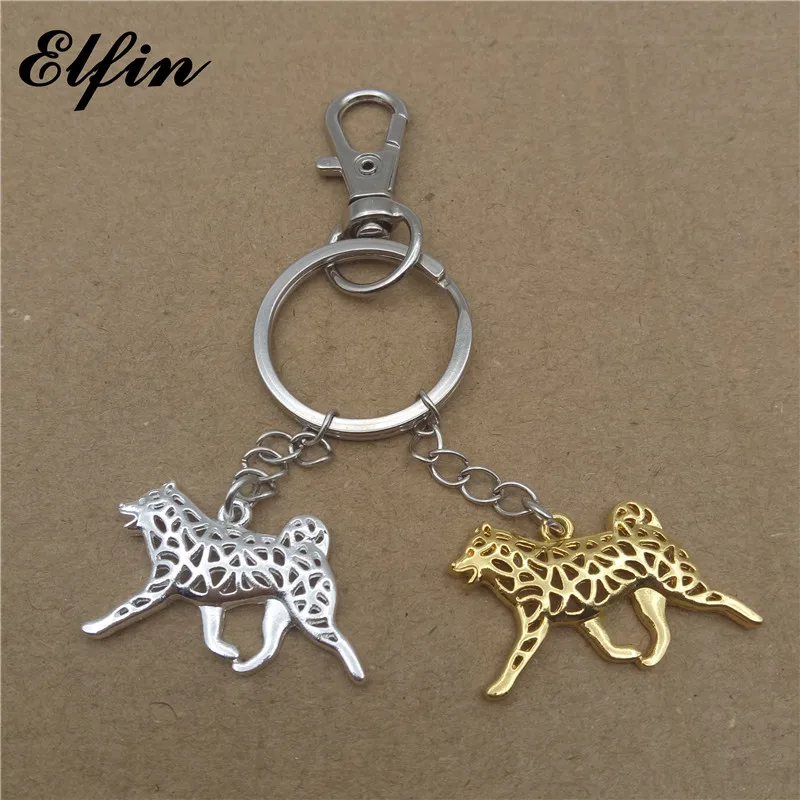 Модные брелки Elfin в виде Сиба-ину золотого и серебряного цвета украшения для