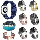 Браслет из нержавеющей стали 316L для Apple Watch 42 мм 38 мм, металлический ремешок с классической пряжкой для iWatch Series 3 2 1