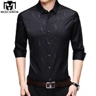 Повседневная мужская рубашка MIACAWOR, облегающая Мужская рубашка с длинным рукавом, Мужская Осенняя рубашка, Мужская одежда, рабочая одежда 4XL C529