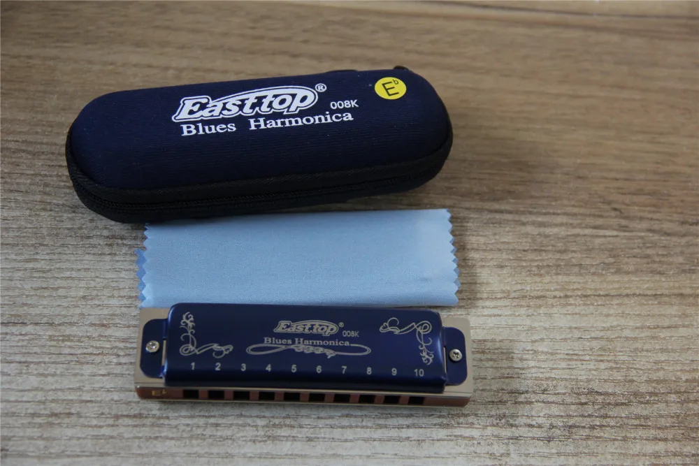 EASTTOP mouth organ T008K Blues harmonica key of Eb blues harp 10 отверстий профессиональная Губная гармошка