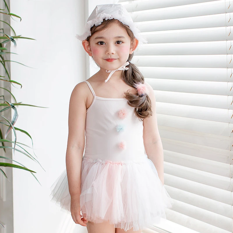 Цельнокроеный купальный костюм принцессы для маленьких девочек милая кепка со