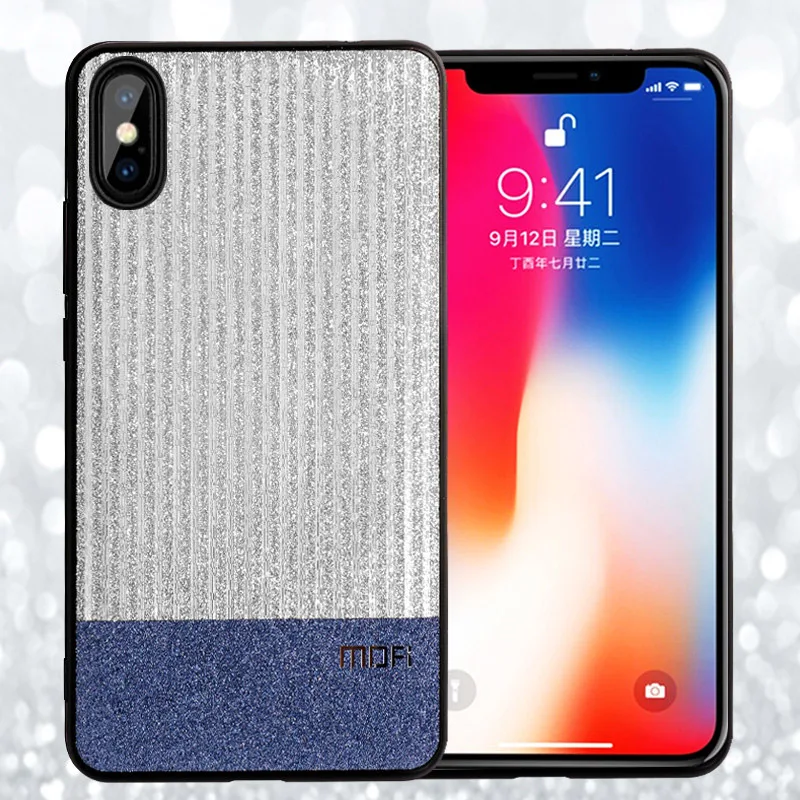 Mofi для iphone X чехол Крышка корпуса ля iphone x Блестящий Золотой для iphone X чехол - Цвет: Blue