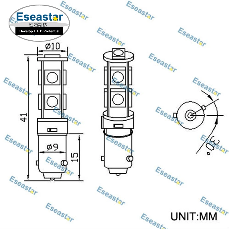 Eseastar супер яркий 9 LED SMD5050 canbus H6W led BAX9S лампа для автомобиля 2 шт./лот|h6w bax9s|car ledlamp |