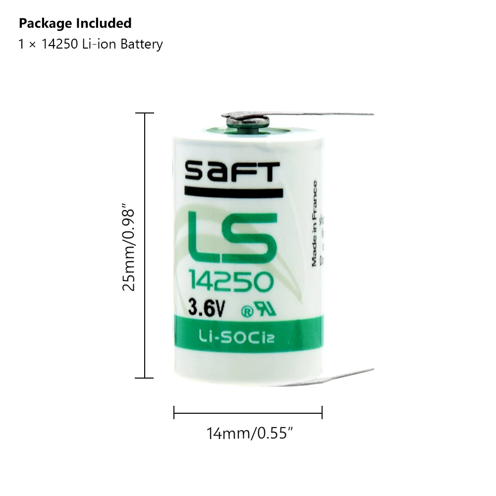 3 6 V 1200mAh 14250 Li SOCl2 Первичная батарея LS 1/2 AA R6 L14250 ER14250 + вкладки для Sonnenschein SL 350/S Minamoto