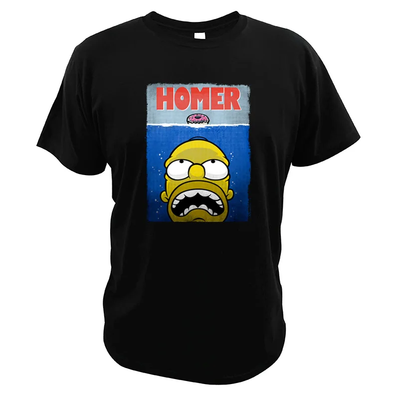 Homer Jay футболка Симпсон пончики ЕС Размер цифровой печати дышащие Camisetas Чистый хлопок Американский мультфильм топы тройник