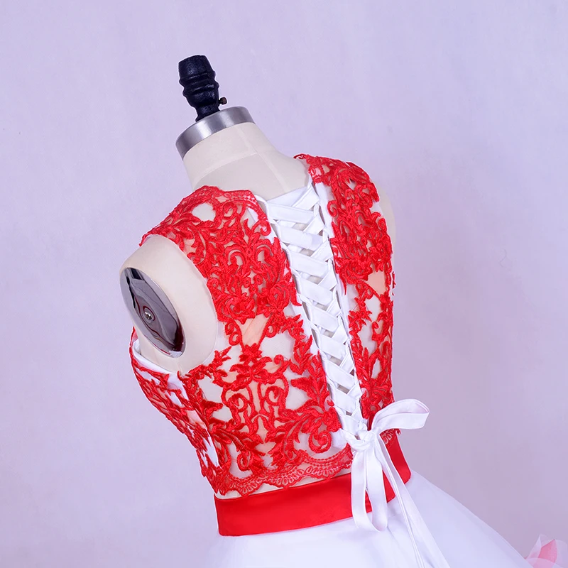 Роскошное платье для выпускного вечера из двух частей белые и красные Выпускные