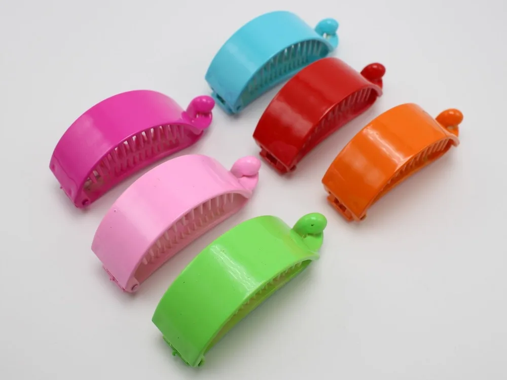 8 Mixed Color Plastic Banana Clips Hair Claw Ponytail Holder 75mm for DIY Craft | Украшения и аксессуары