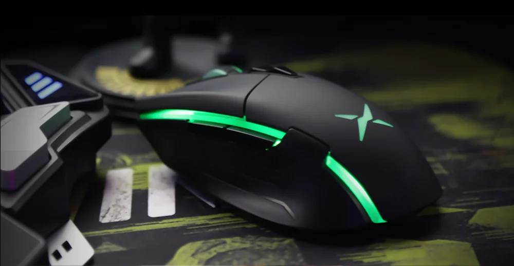 Delux M522 проводная мышь, эргономичная игровая мышь для офиса, два режима, 6400 dpi, 7 программируемых кнопок, мыши с подсветкой для геймера