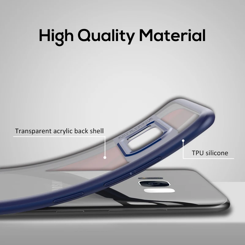 For Samsung S8 Plus Case Topk Ultra-thin Anti-drop Clear Tempered Glass &amp Silicone 2-IN-1 Phone for Galaxy |
