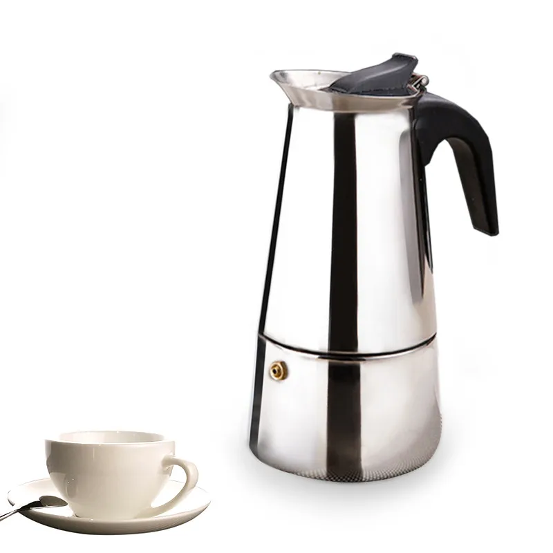 4 размера кофейные горшки из нержавеющей стали Moka Expresso кофейник Capuccino Mocha чайник