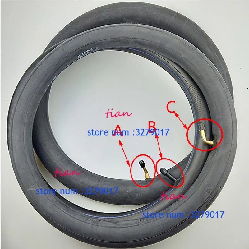 

Inner Tube 16 x 2.125 with a Bent Angle Valve Stem or Straight valve fits many gas electric scooters and e-Bike 16x2.125