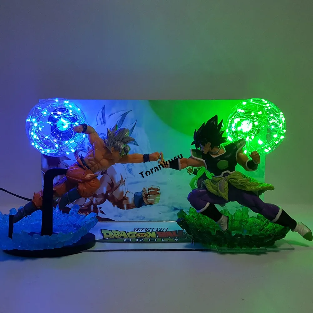 Dragon Ball Super Broly VS Goku Ultra Instinct светодиодная световая игрушка фигурки аниме Dragon Ball Z Goku VS Broli фигурка диорама