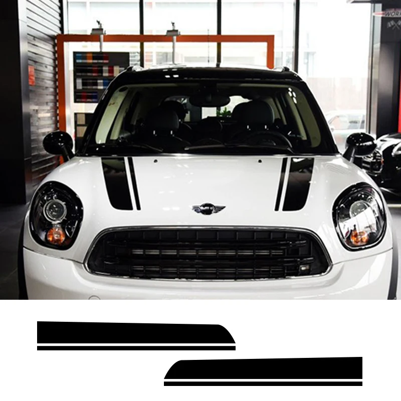 

Car Styling Hood Stickers Head Stripe Decal For MINI Cooper One S JCW Countryman Clubman R55 R60 R61 F54 F55 F56 Car Accessories